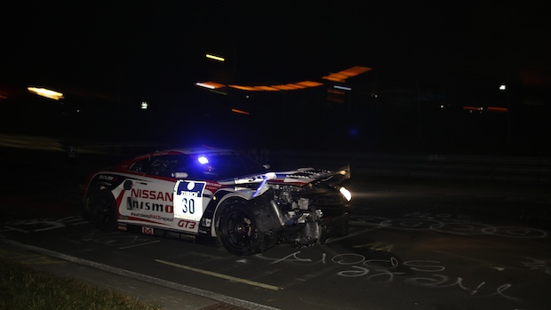 #30 RJN Nissan suffered a big impact