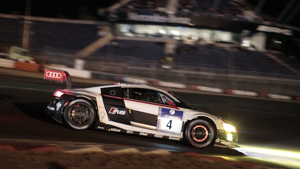 #4 Phoenix Racing Audi R8 LMS is currently running 2nd