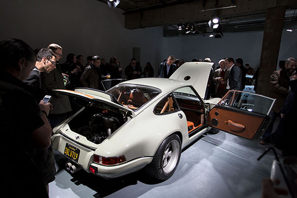 Enthusiasts admire the Singer 911